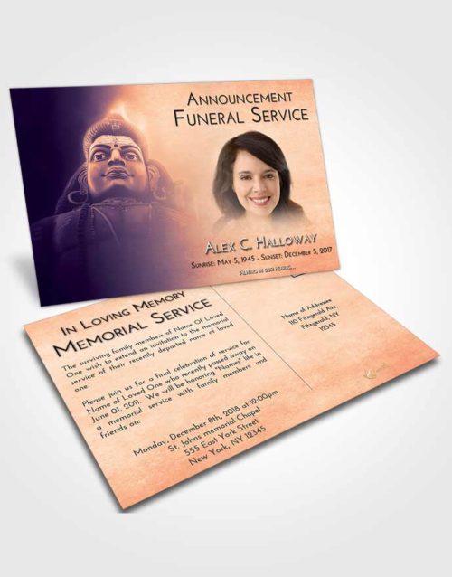 Funeral Announcement Card Template Lavender Sunset Shiva Surprise