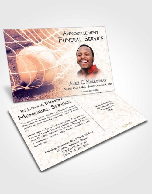 Funeral Announcement Card Template Lavender Sunset Soccer Pride