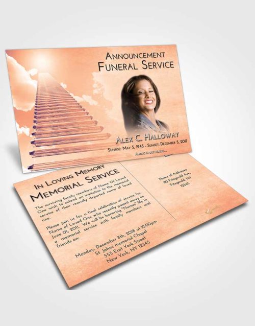 Funeral Announcement Card Template Lavender Sunset Steps to Heaven