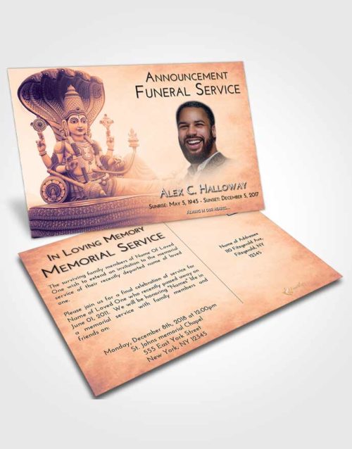 Funeral Announcement Card Template Lavender Sunset Vishnu Desire