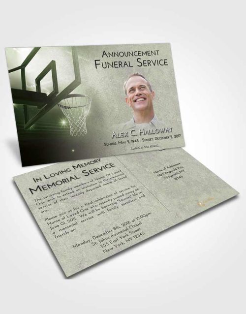 Funeral Announcement Card Template Loving Basketball Pride