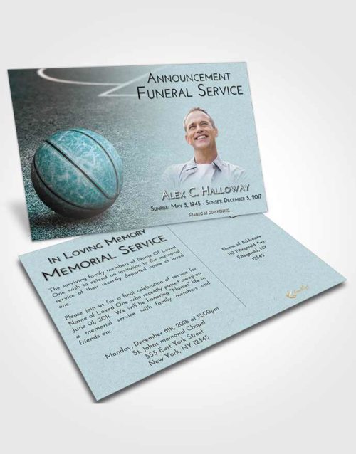 Funeral Announcement Card Template Loving Embrace Basketball Love