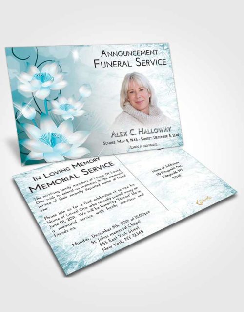 Funeral Announcement Card Template Loving Embrace Floral Peace