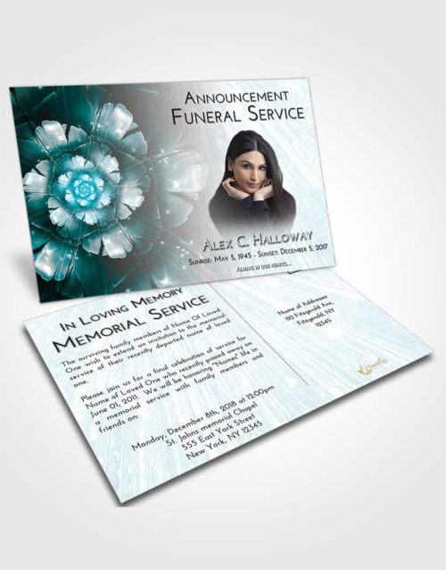 Funeral Announcement Card Template Loving Embrace Floral Secret