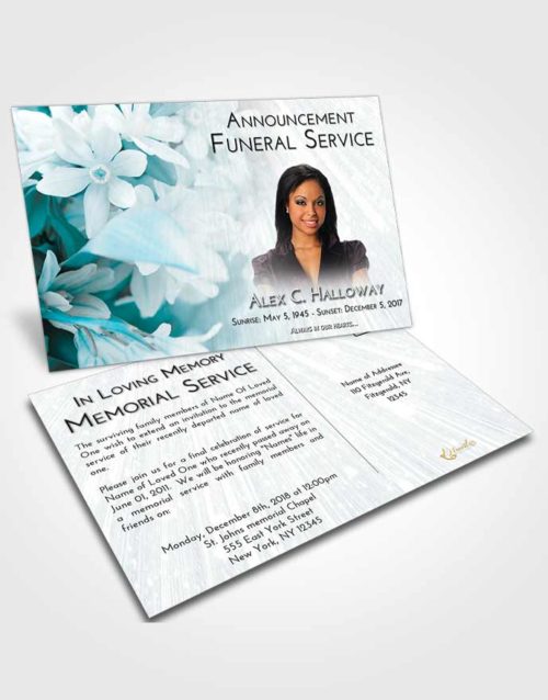 Funeral Announcement Card Template Loving Embrace Floral Serenity