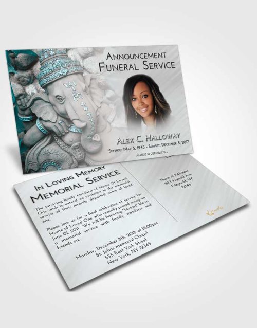 Funeral Announcement Card Template Loving Embrace Ganesha Divinity