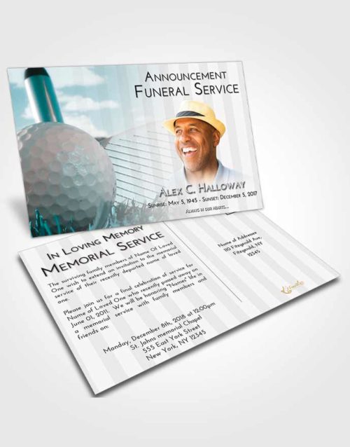Funeral Announcement Card Template Loving Embrace Golf Day