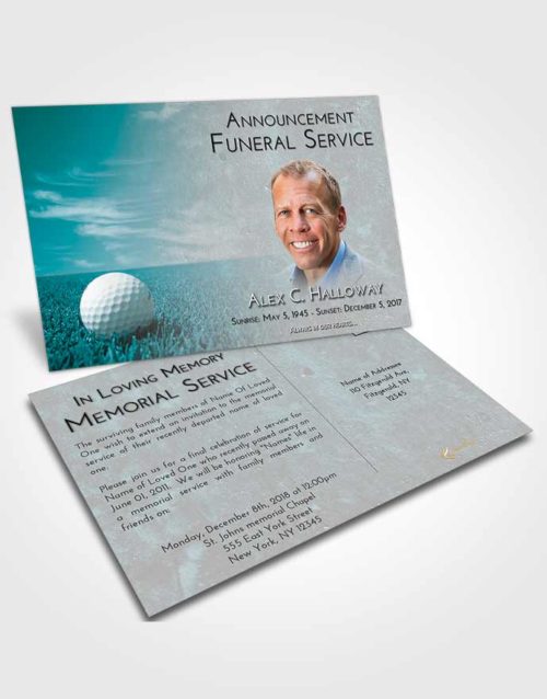 Funeral Announcement Card Template Loving Embrace Golf Serenity