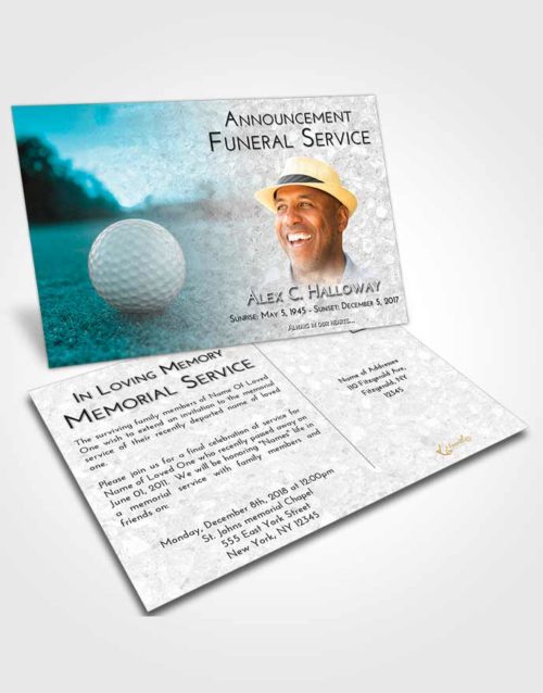 Funeral Announcement Card Template Loving Embrace Golfing Honor