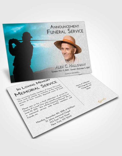 Funeral Announcement Card Template Loving Embrace Golfing Peace