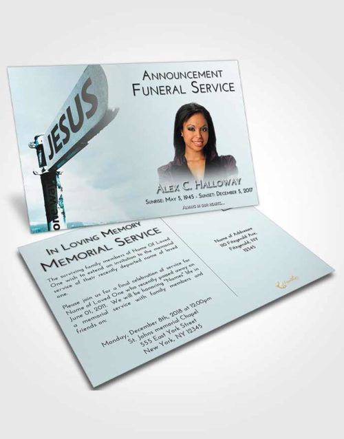 Funeral Announcement Card Template Loving Embrace Road to Jesus