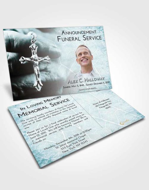 Funeral Announcement Card Template Loving Embrace Rosary Life