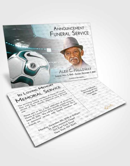 Funeral Announcement Card Template Loving Embrace Soccer Life