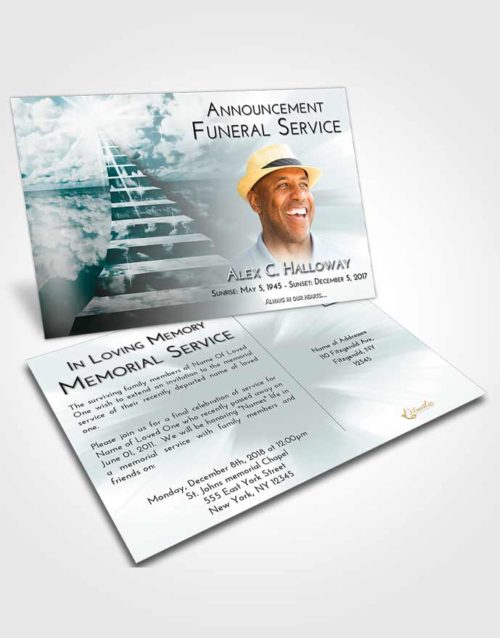Funeral Announcement Card Template Loving Embrace Stairway for the Soul