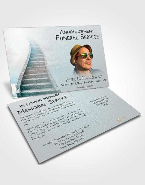 Funeral Announcement Card Template Loving Embrace Stairway to Bliss