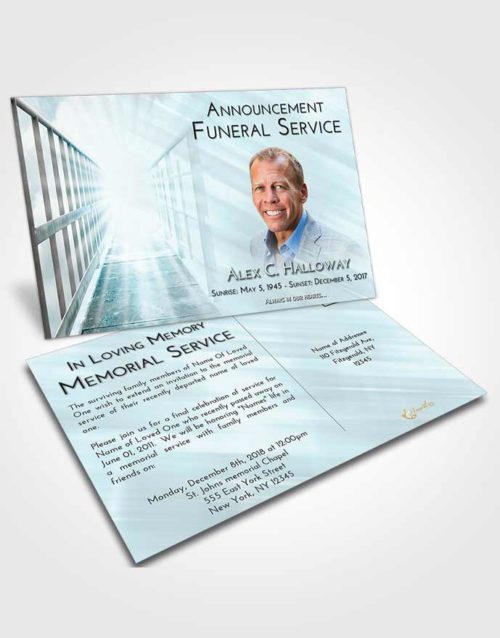 Funeral Announcement Card Template Loving Embrace Stairway to Faith