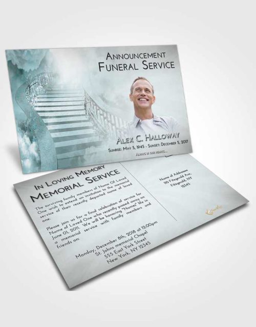 Funeral Announcement Card Template Loving Embrace Stairway to Freedom