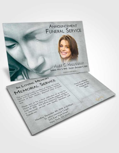 Funeral Announcement Card Template Loving Embrace Virgin Mary
