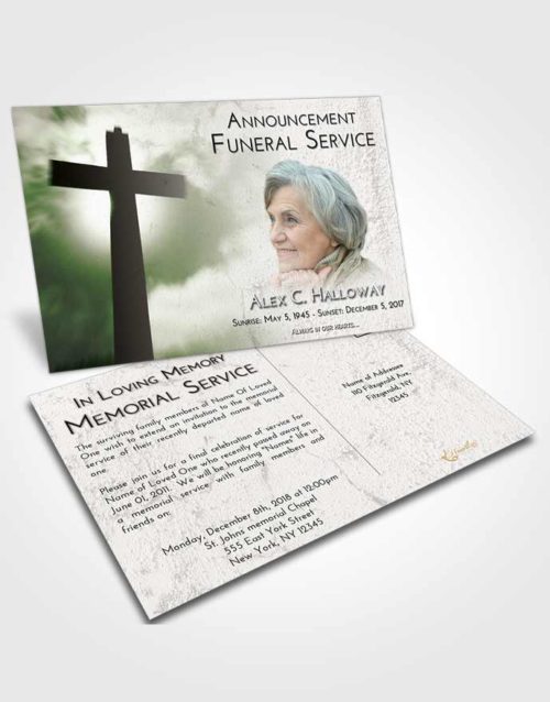 Funeral Announcement Card Template Loving Faith in the Cross