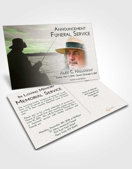 Funeral Announcement Card Template Loving Fishing Desire
