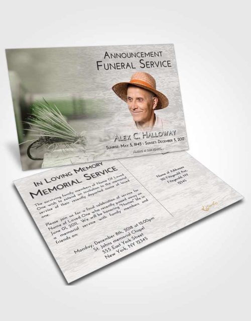 Funeral Announcement Card Template Loving Fishing Serenity