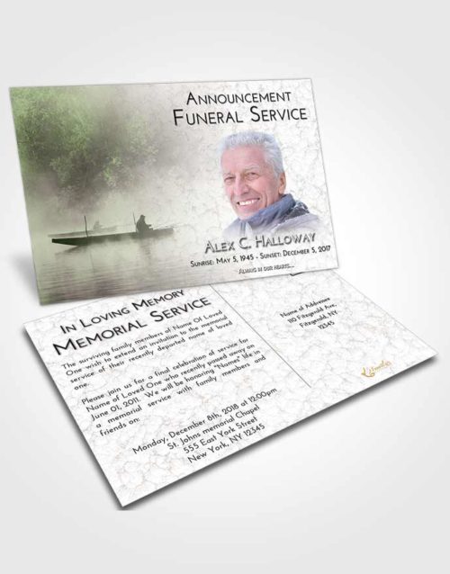 Funeral Announcement Card Template Loving Fishing Tranquility
