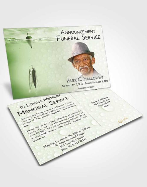 Funeral Announcement Card Template Loving Fishing in the Sea