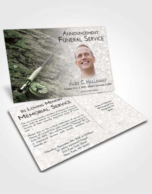 Funeral Announcement Card Template Loving Fishing on the Rocks
