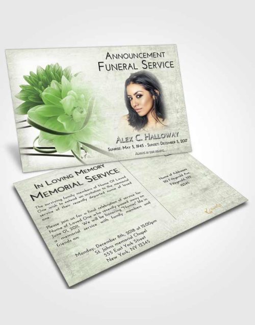 Funeral Announcement Card Template Loving Floral Dream