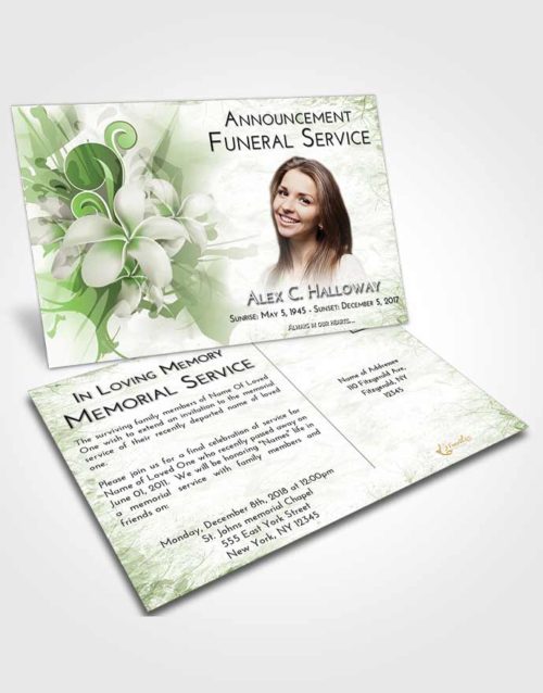 Funeral Announcement Card Template Loving Floral Wish