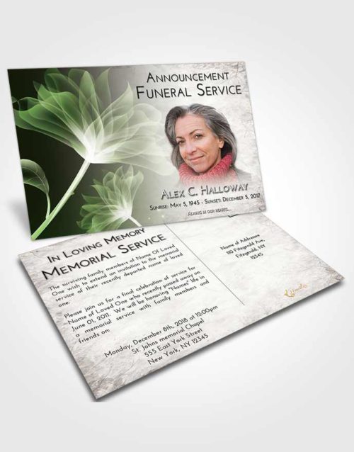 Funeral Announcement Card Template Loving Flower Peace