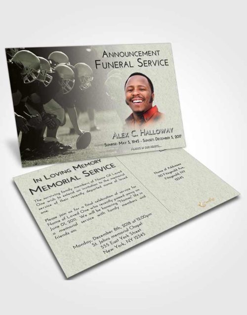 Funeral Announcement Card Template Loving Football Day