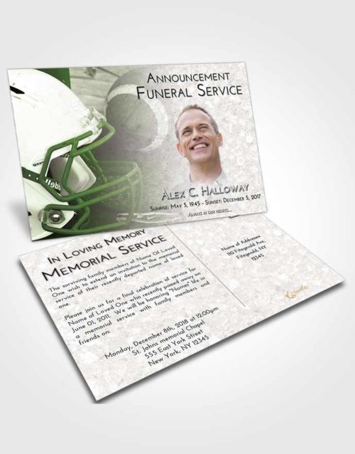 Funeral Announcement Card Template Loving Football Party