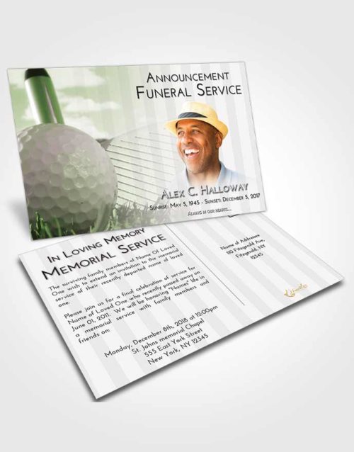 Funeral Announcement Card Template Loving Golf Day