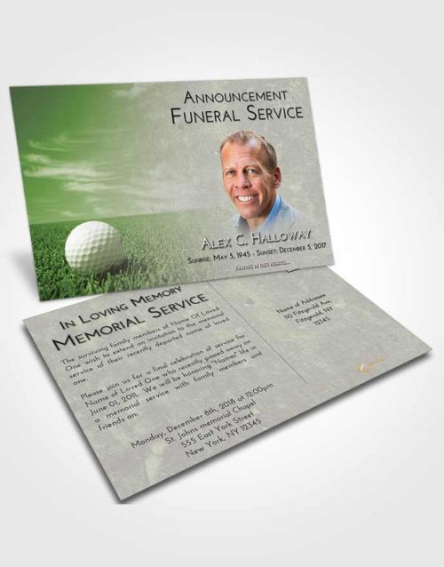 Funeral Announcement Card Template Loving Golf Serenity