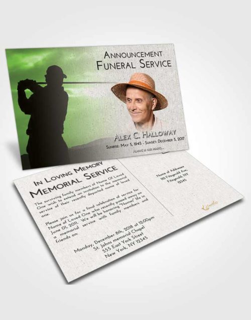 Funeral Announcement Card Template Loving Golfing Peace