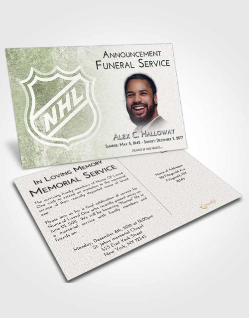 Funeral Announcement Card Template Loving Hockey Tranquility