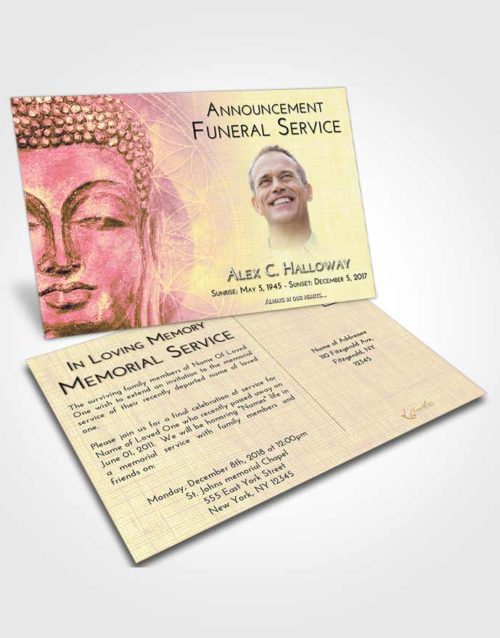 Funeral Announcement Card Template Loving Mix Buddha Praise
