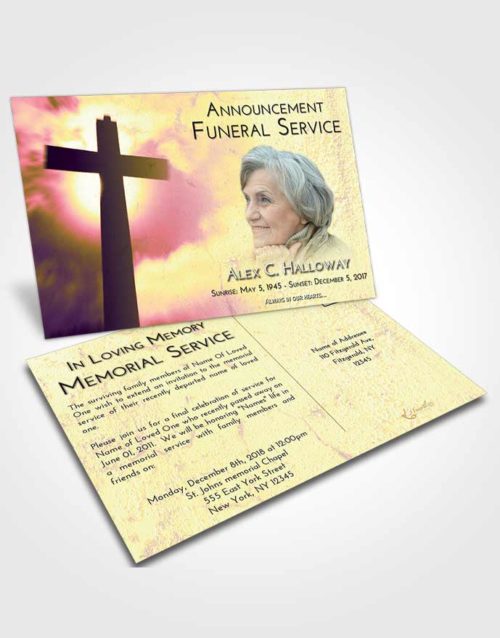 Funeral Announcement Card Template Loving Mix Faith in the Cross
