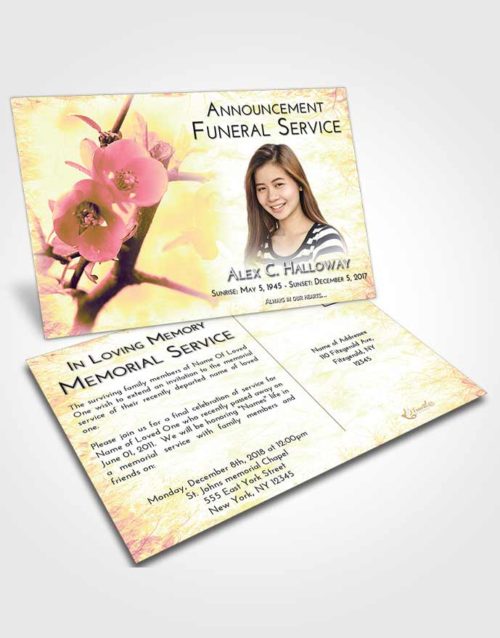 Funeral Announcement Card Template Loving Mix Floral Blossoms