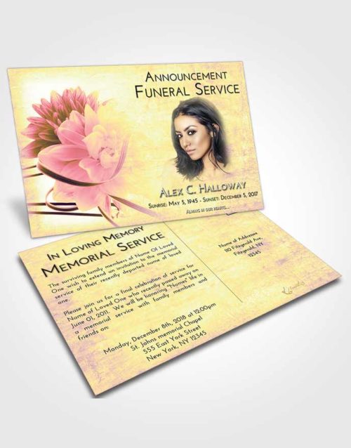Funeral Announcement Card Template Loving Mix Floral Dream