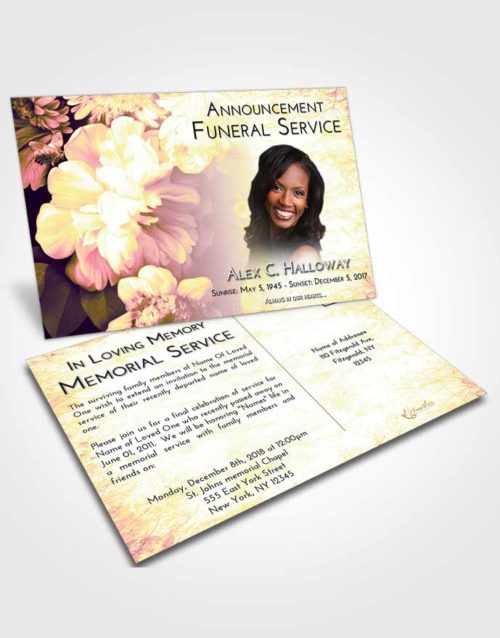 Funeral Announcement Card Template Loving Mix Floral Mist