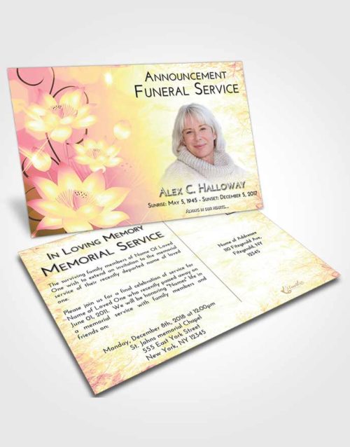 Funeral Announcement Card Template Loving Mix Floral Peace
