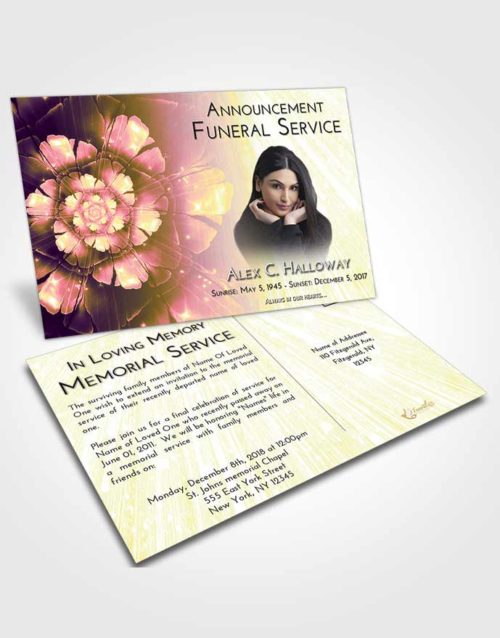 Funeral Announcement Card Template Loving Mix Floral Secret