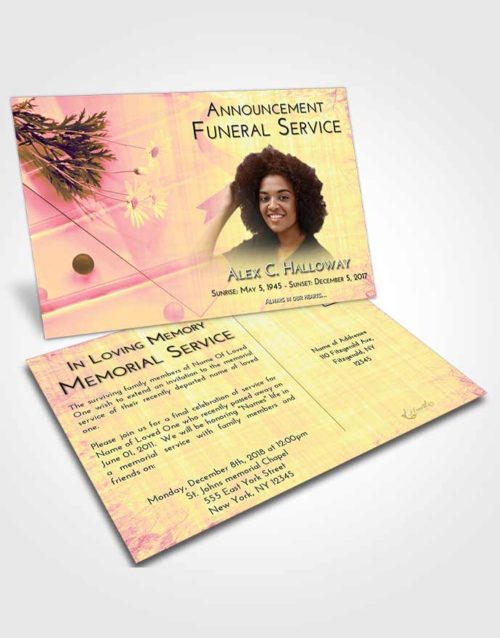 Funeral Announcement Card Template Loving Mix Floral Style