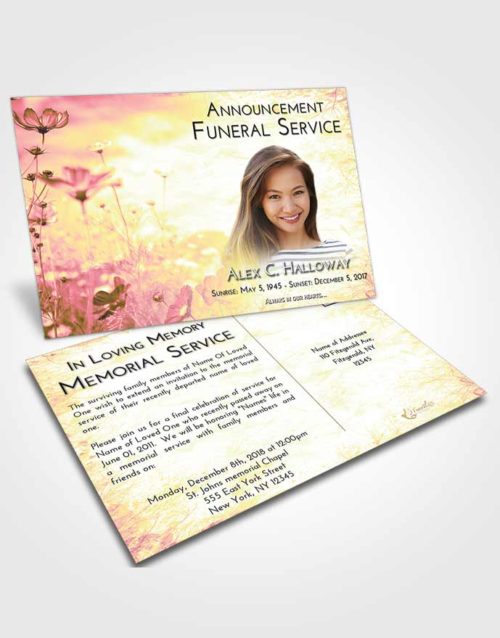 Funeral Announcement Card Template Loving Mix Floral Whispers