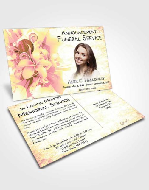 Funeral Announcement Card Template Loving Mix Floral Wish