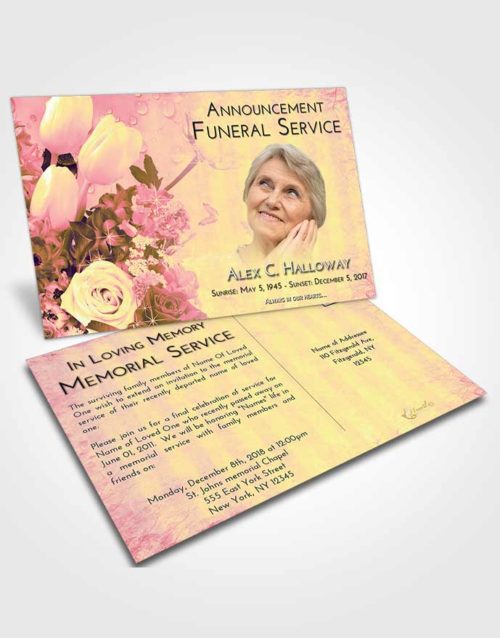 Funeral Announcement Card Template Loving Mix Floral Wonderland