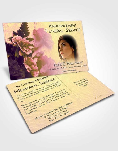 Funeral Announcement Card Template Loving Mix Flower Magic