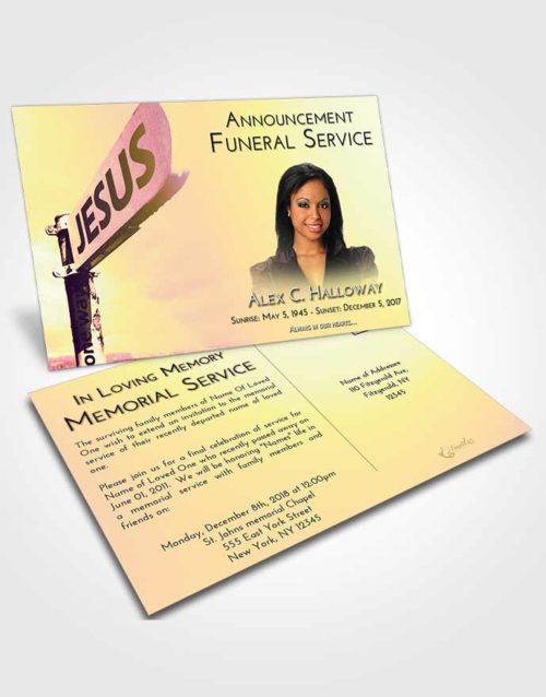 Funeral Announcement Card Template Loving Mix Road to Jesus